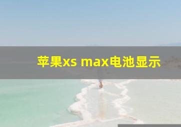 苹果xs max电池显示